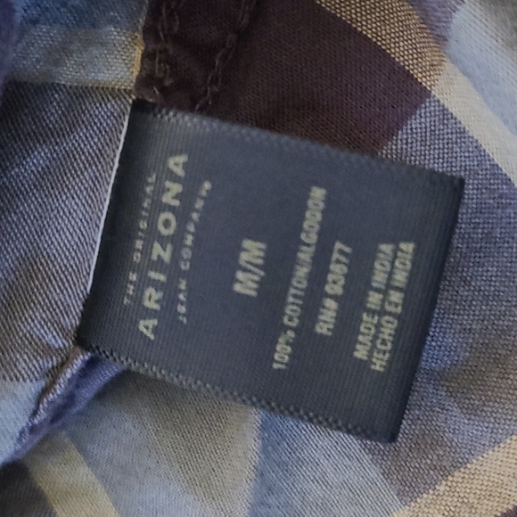 Arizona Men's Plaid Long Sleeve Shirt sz M - Picture 3 of 6